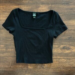 Wild Fable Black Ribbed Crop Top
